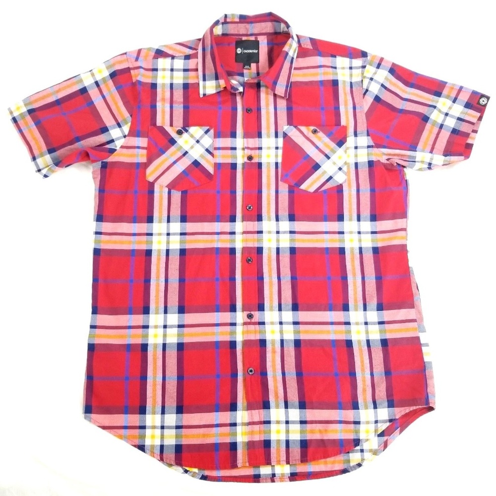 Akademiks Short Sleeve Button Front Shirt Size XL